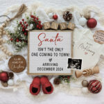 December Due Date Pregnancy Announcement: Christmas Baby (Digital Within Christmas Pregnancy Announcement Template