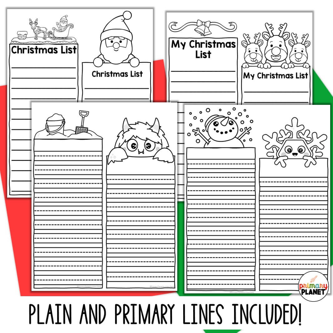 December Writing Templates - Writing Center Refresh Pack - Letter intended for Christmas List Writing Template