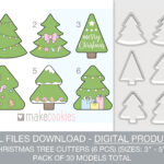 Digital Download Christmas Trees Cookie Cutter Set, Stl Files, 3D Regarding Christmas Tree Cookie Cutter Template