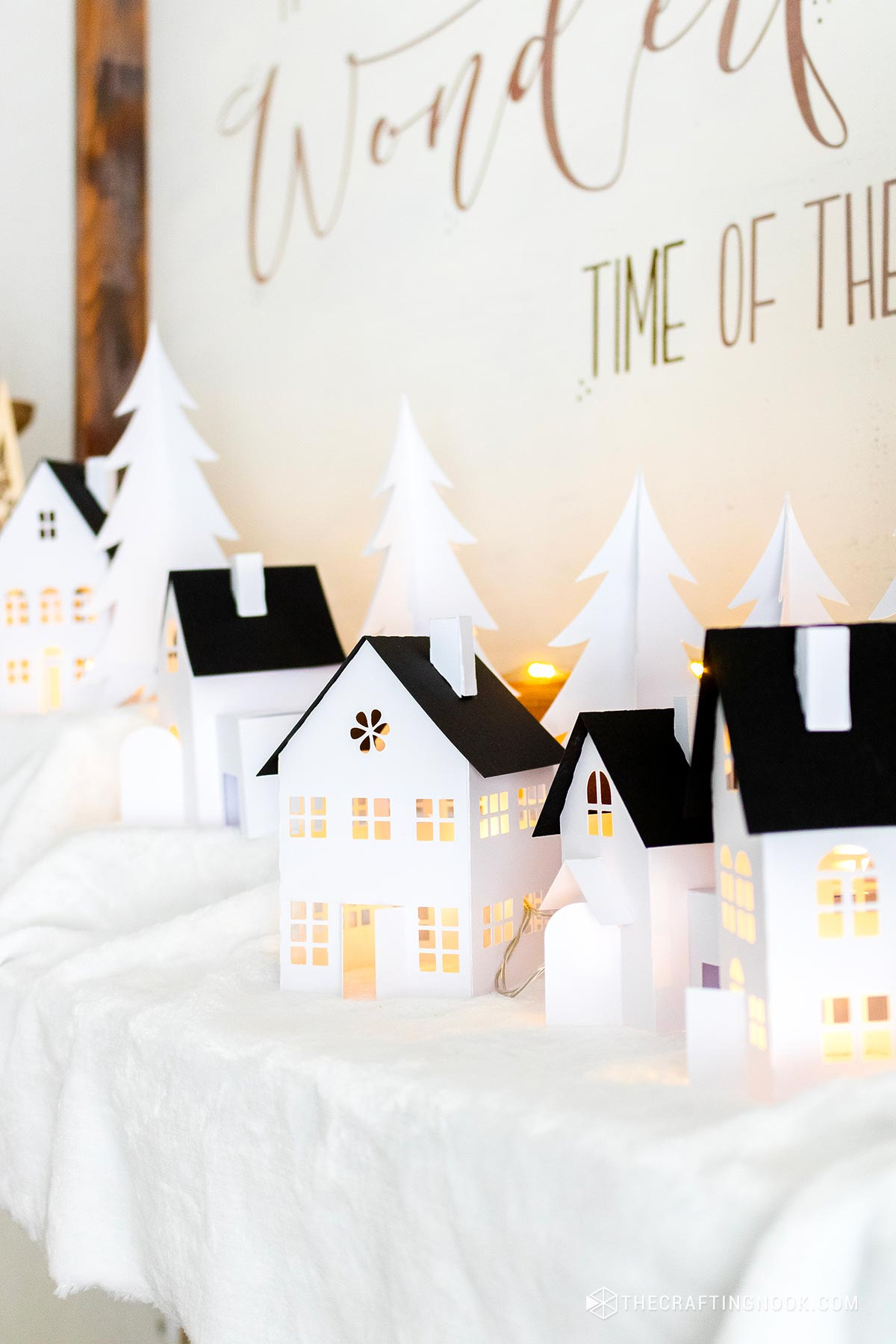Diy Paper Christmas Village (+ Free Cut Files) - The Crafting Nook for Christmas Paper Village Template