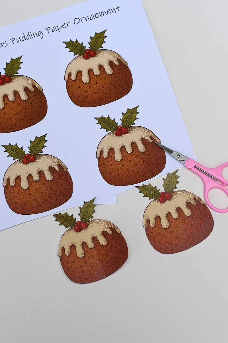 Diy Retro Christmas Paper Ornaments – Free Printable Templates for Christmas Pudding Craft Template