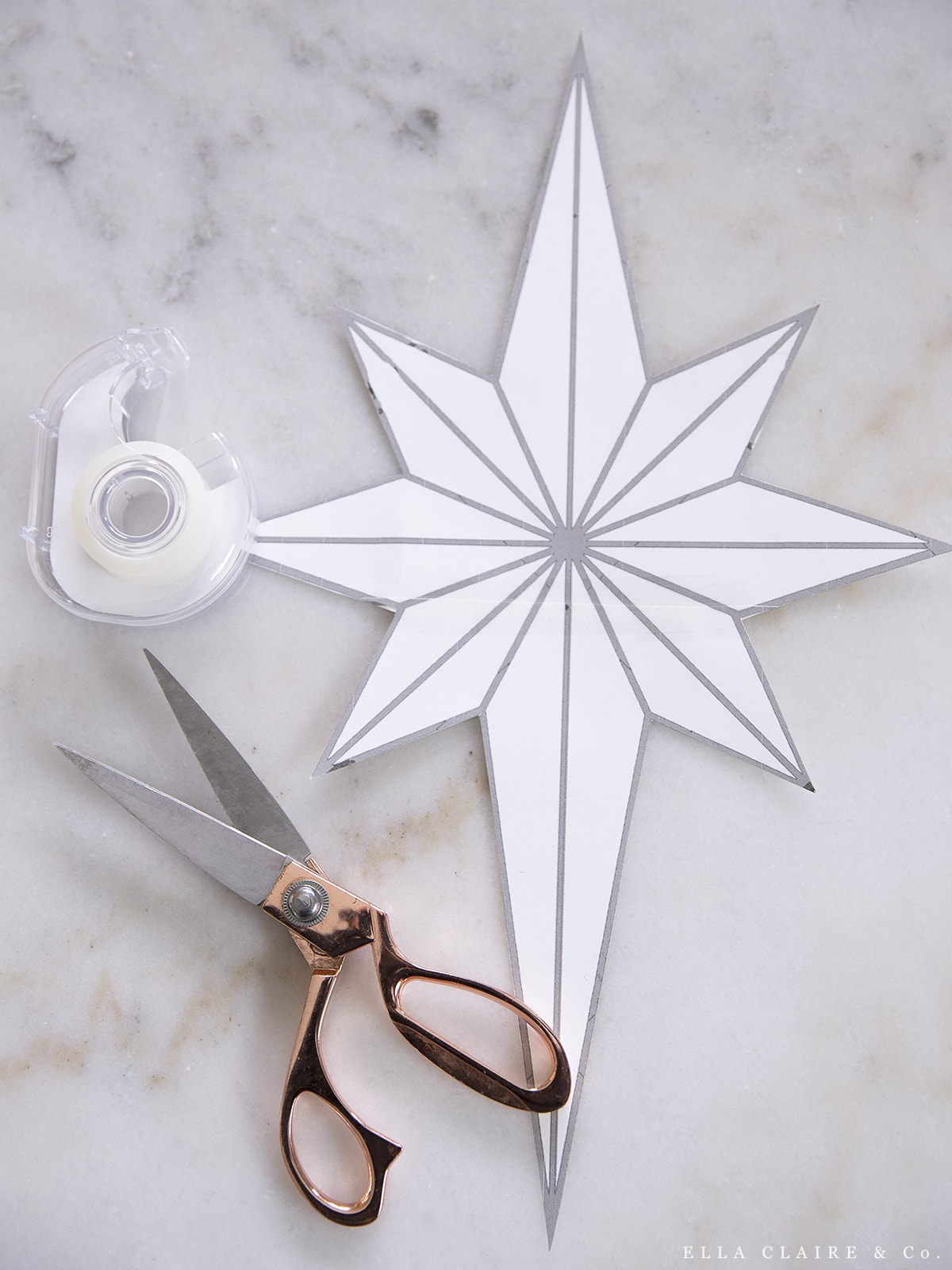 Diy Tree Topper- Christmas Star Free Printable - Ella Claire &amp;amp; Co. with Christmas Star Topper Template