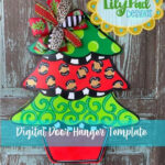 Door Hanger Template  Christmas Tree   Etsy Uk For Christmas Tree Door Hanger Template