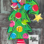 Door Hanger Template  Crooked Christmas Tree   Etsy New Zealand With Christmas Tree Door Hanger Template