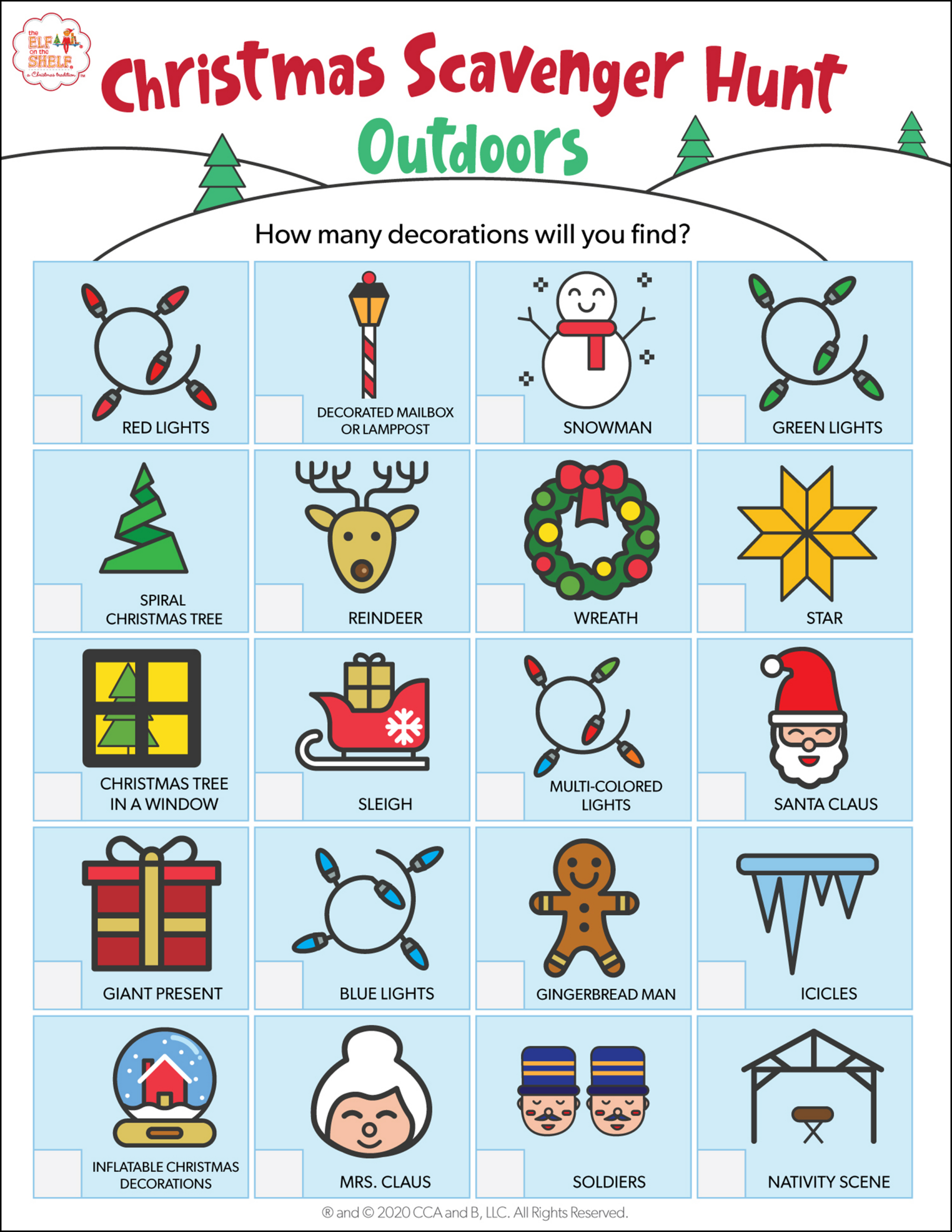 Download 3 Free Printable Christmas Scavenger Hunts | The Elf On with Christmas Scavenger Hunt Template