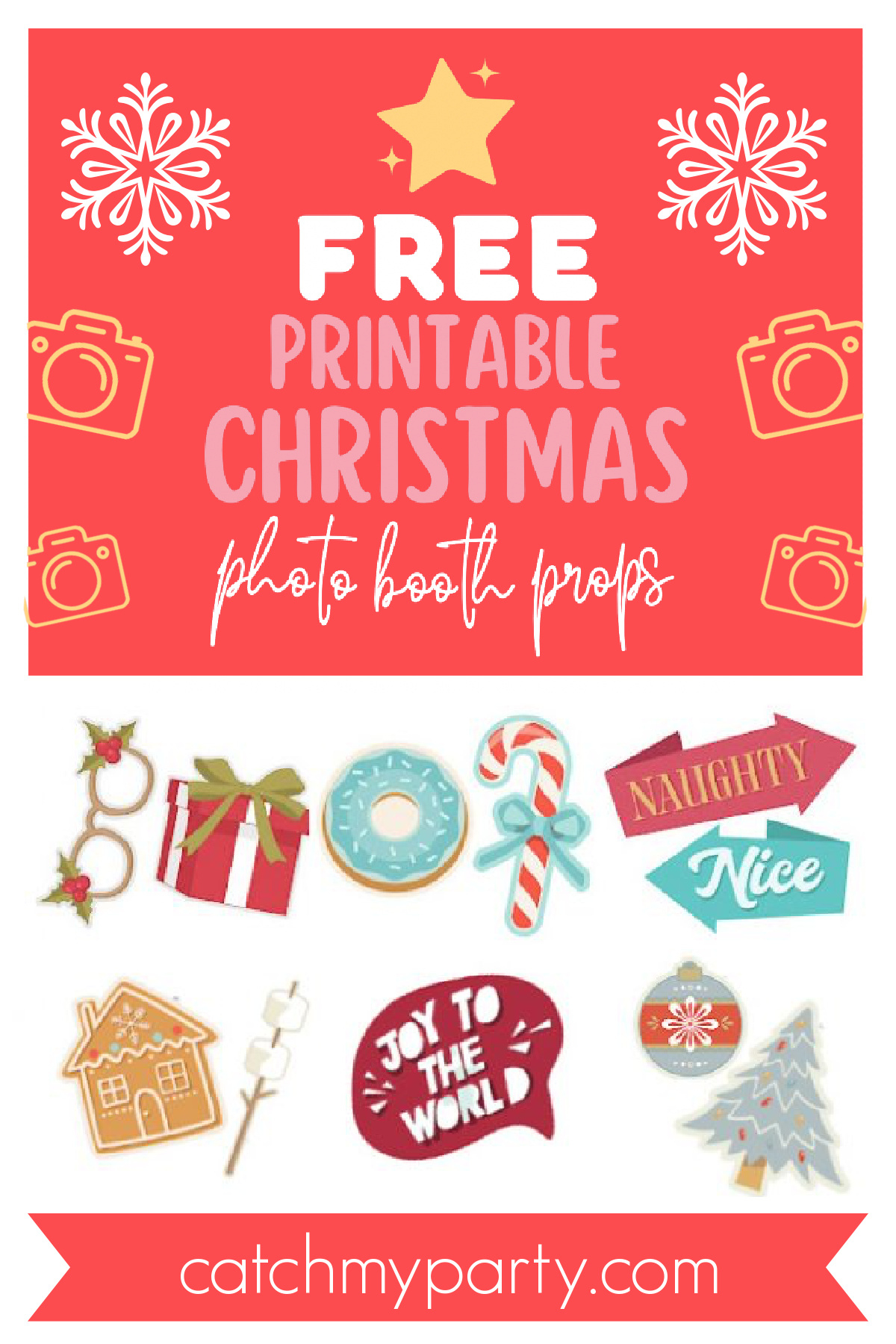 Download All Our 65 Fun Free Printable Christmas Photo Booth Props in Christmas Photo Booth Props Template