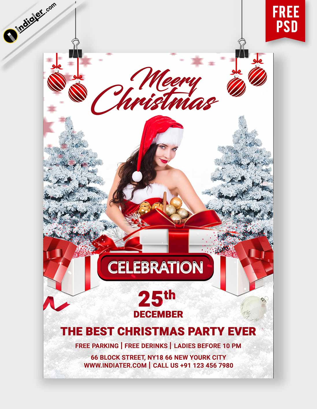 Download Free Christmas Flyer Psd Templates For Photoshop - Indiater intended for Christmas Template Free Psd