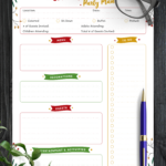 Download Printable Christmas Party Plan Pdf With Christmas Party Planner Template