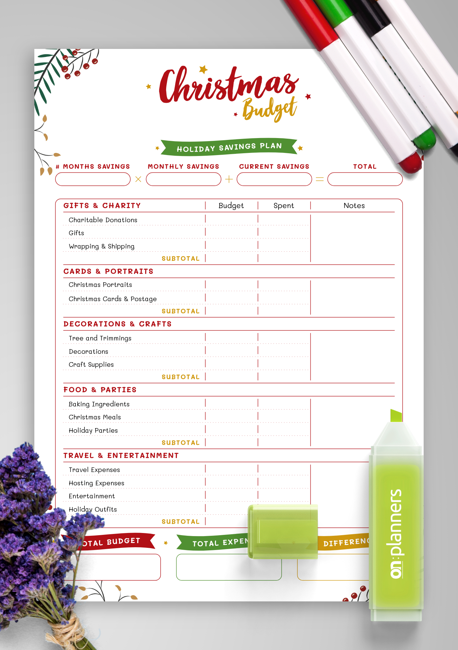 Download Printable Christmas Style - Christmas Budget Pdf in Christmas Shopping Budget Template