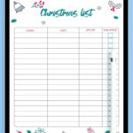 Download Printable Classic White Christmas List Template Pdf Within Christmas List Sheets Template