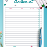 Download Printable Classic White Christmas List Template Pdf Within Christmas List Template Ideas