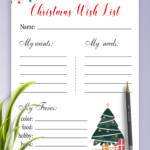 Download Printable White Christmas Wish List Template Pdf Regarding Christmas List Template For Family