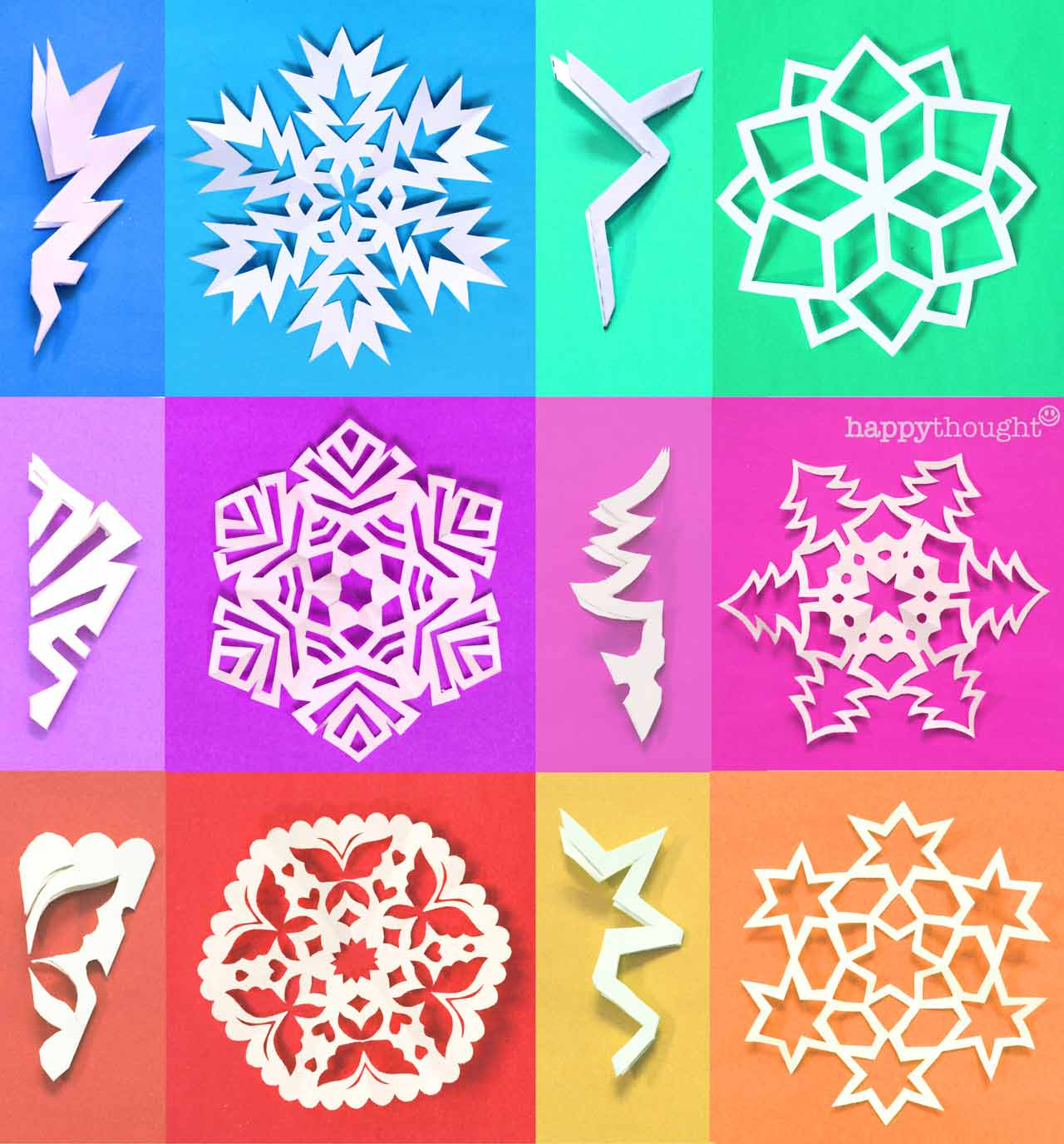 Easy Diy Snowflake Templates. Perfect Decorations • Happythought for Christmas Paper Snowflake Template