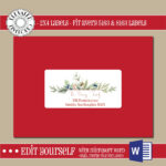 Editable Christmas Address Label Template,2X4 Address Label, Card Intended For Christmas Return Labels Template