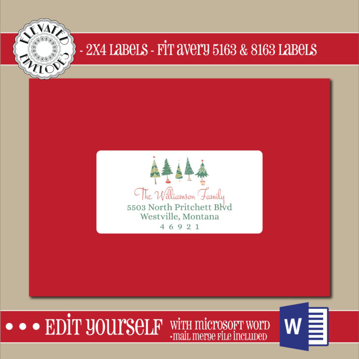 Christmas Mailing Labels Template
