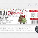 Editable Christmas Concert Ticket: Printable Stocking Stuffer Regarding Christmas Show Ticket Template
