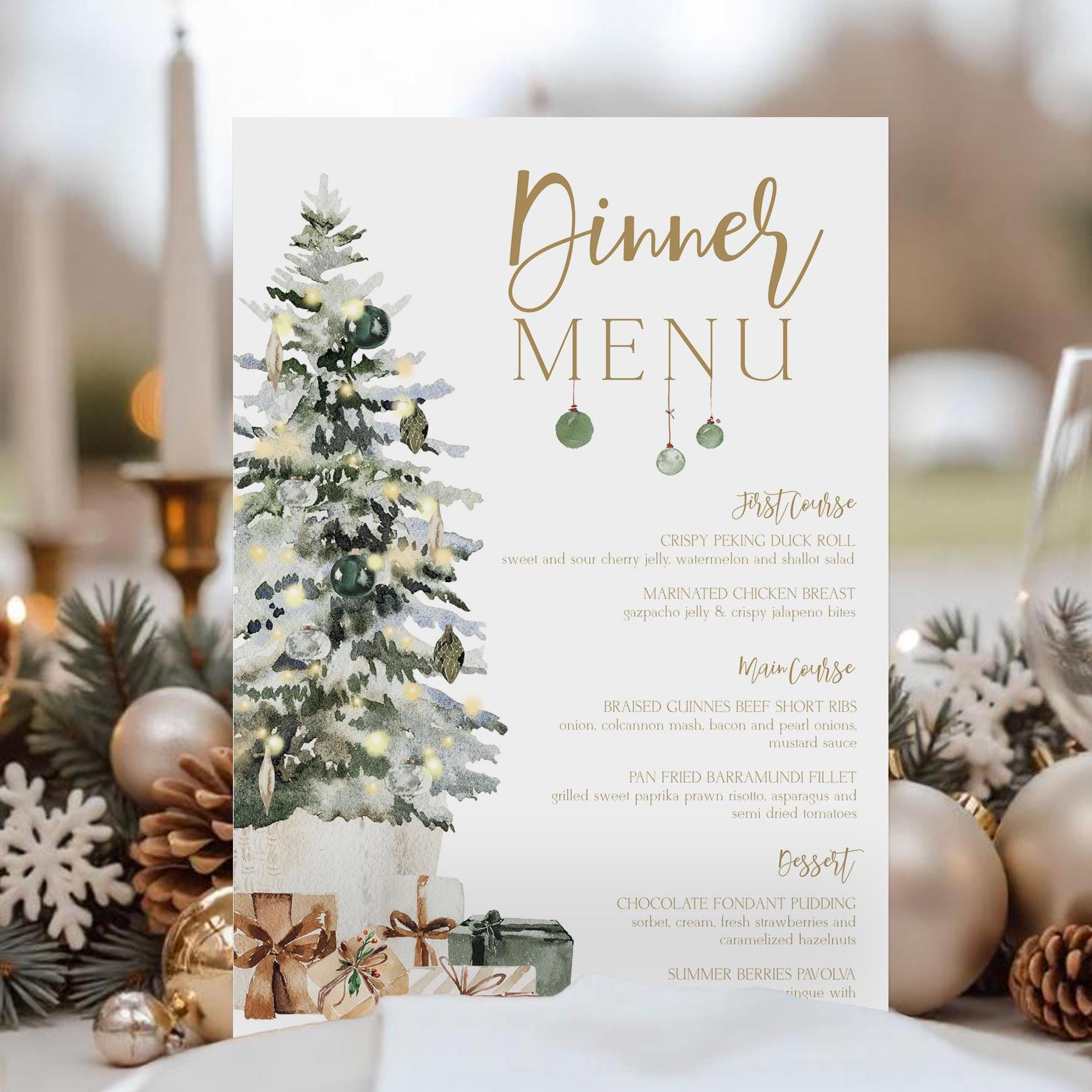 Editable Christmas Dinner Menu Template Printable Christmas Tree with regard to Christmas Menu Template
