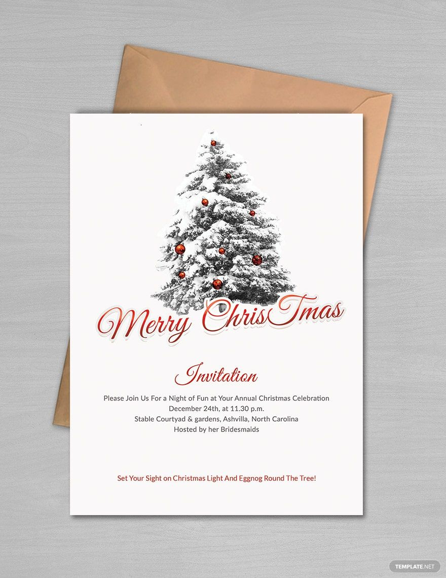 Editable Christmas Invitation Templates In Word To Download pertaining to Christmas Invitation Outlook Template