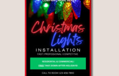 Editable Christmas Light Installation Flyer, Editable Flyer pertaining to Christmas Light Installation Flyer Template