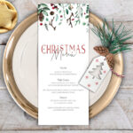 Editable Christmas Menu Template, Holiday Menu Card (Instant Inside Christmas Menu Design Template