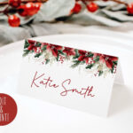 Editable Christmas Name Cards, Holiday Name Place Cards, Christmas Within Christmas Place Name Template