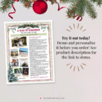 Editable Christmas Newsletter Template With Photos   A Year To Remember  Family Year End Review (Us Letter, Corjl, A) Within Christmas Themed Newsletter Template