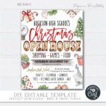 Editable Christmas Open House Flyer: Diy Holiday Shopping (8.5X11 For Christmas Open House Flyer Template