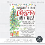 Editable Christmas Open House Flyer: Diy Holiday Shopping (8.5X11 Throughout Christmas Open House Flyer Template