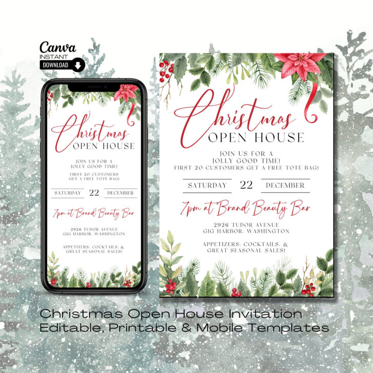 Christmas Open House Invitations Template