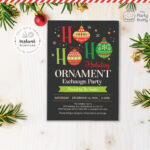 Editable Christmas Ornament Exchange Invitation Printable With Christmas Ornament Invitation Template
