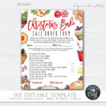 Editable Christmas Pie Sale Order Form, Christmas Bake Sale Order For Christmas Order Form Template