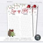 Editable Christmas Potluck Sign Up Sheet (Diy Corjl Template With Regard To Christmas Potluck Sign Up Template