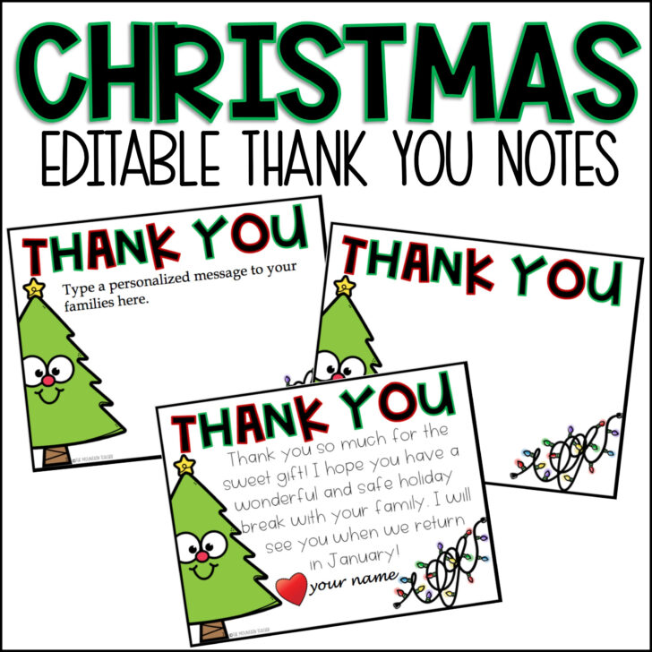 Christmas Thank You Card Template Free
