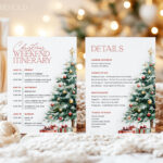 Editable Christmas Weekend Itinerary Template, Holiday Travel Regarding Christmas Itinerary Template Free