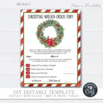 Editable Christmas Wreath Fundraising Order Form (Diy Corjl) #Cf26 Inside Christmas Order Form Template
