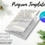 Editable Concert Program Template | Instant Printable Download Intended For Christmas Music Program Template