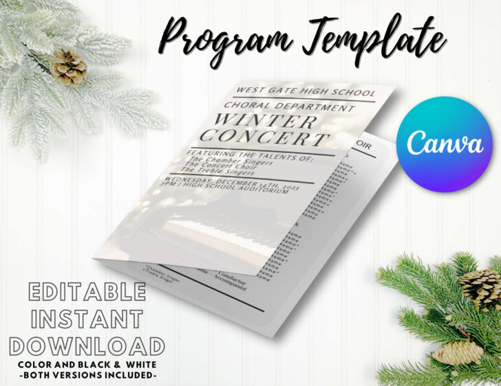 Christmas Music Program Template Christmas Music Program Template