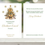 Editable Gold Christmas Concert Program Template, Christmas Regarding Christmas Show Program Template