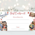 Editable Travel Christmas Gift Certificate Voucher Template Inside Christmas Travel Voucher Template