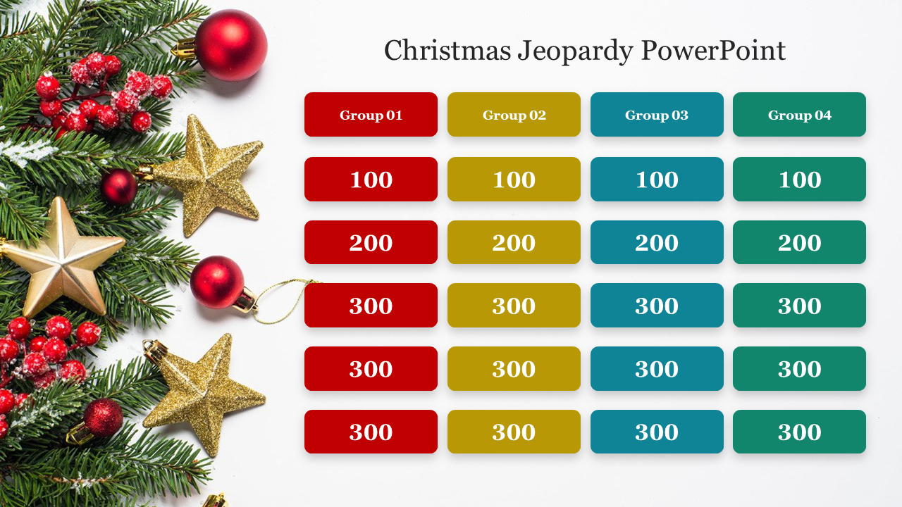 Effective Free Christmas Jeopardy Ppt &amp;amp; Google Slides for Christmas Jeopardy Game Template