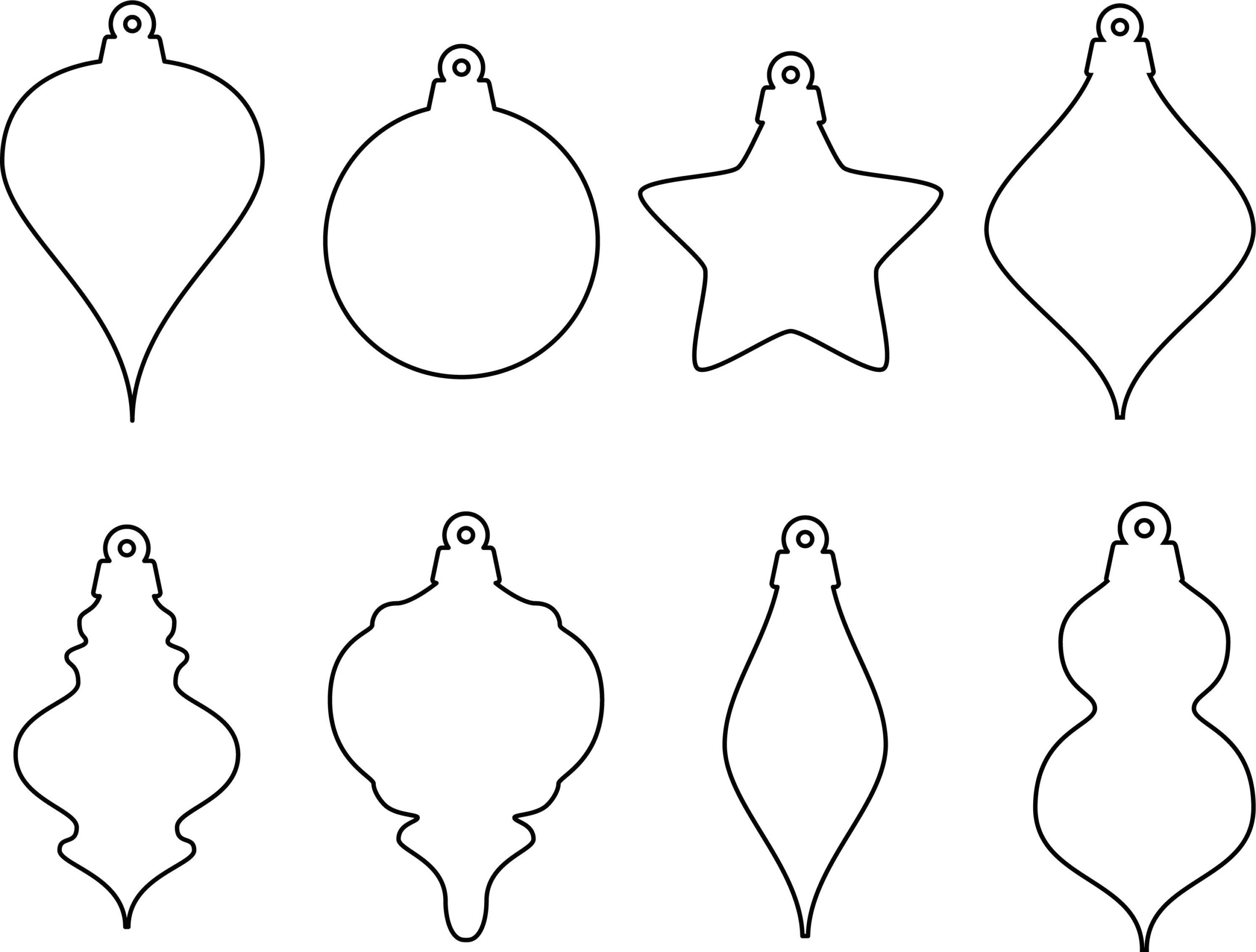 Eight Ornament Shapes - Svg - Etsy Ireland with Christmas Ornament Shape Template