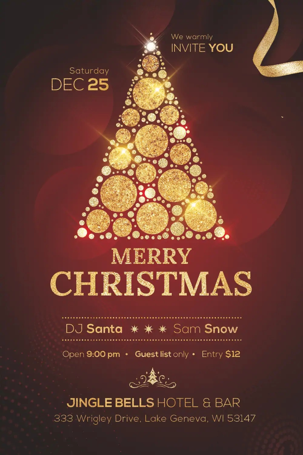 Elegant Christmas Party Flyer Template | Awesomeflyer intended for Christmas Party Design Template