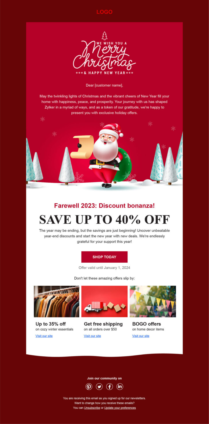 Christmas Themed Email Template