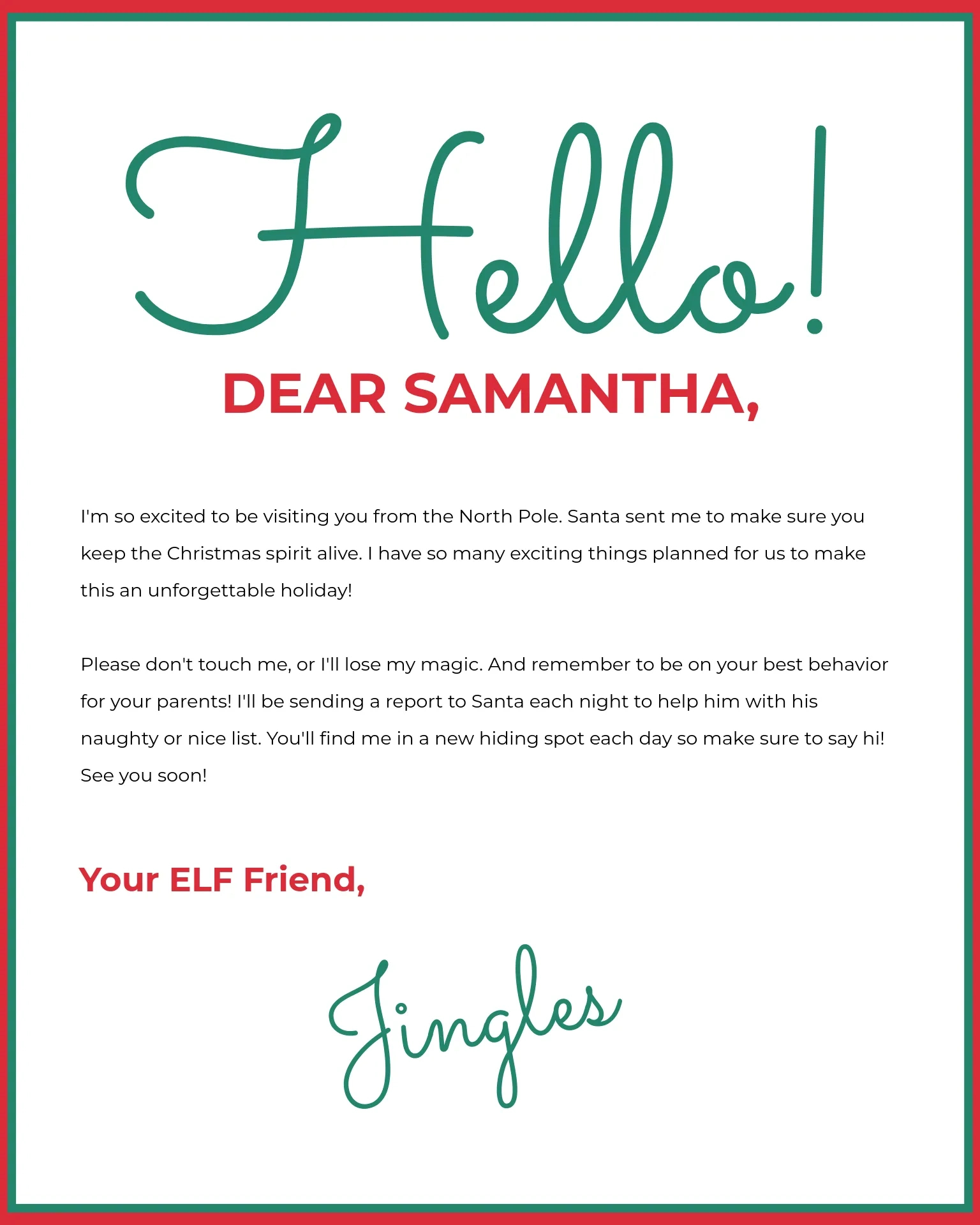 Elf On The Shelf Letter Template — Kapwing throughout Christmas Letter Template From Elf On The Shelf