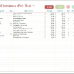 Excel Christmas List Template Intended For Christmas Present Spreadsheet Template