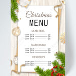Exquisite Christmas Menu Template On Wooden Board Template With Regard To Christmas Menu Background Template