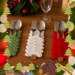 🎄 Crochet Christmas Tree Cutlery Holder – The Cutest Holiday With Regard To Christmas Tree Cutlery Holder Template