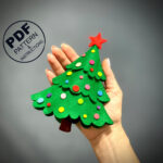 Felt Christmas Tree Sewing Pattern: Diy Ornament (Pdf Pattern Throughout Christmas Tree Felt Ornament Template