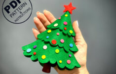 Felt Christmas Tree Sewing Pattern: Diy Ornament (Pdf Pattern throughout Christmas Tree Felt Ornament Template