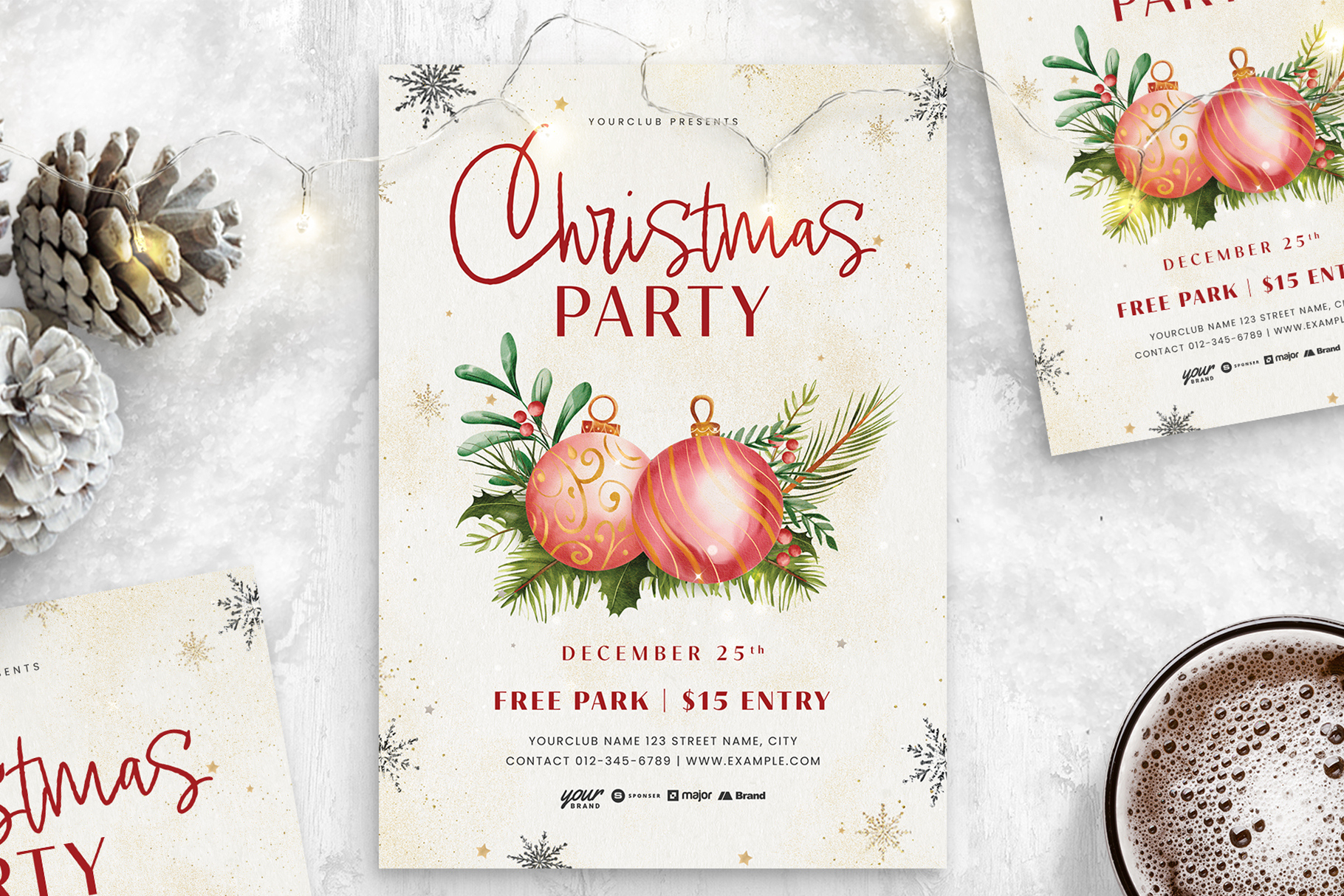 Festive Christmas Party Template [Psd] - Brandpacks with regard to Christmas Party Invitation Template Psd